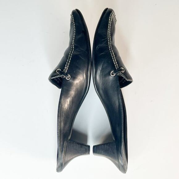 Franco Sarto Black Leather Kitten Heels Mules Shoes Shoes 7 - Picture 6 of 13